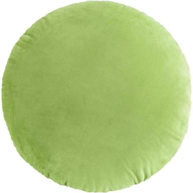Solid Color Round Throw Pillow Sham, Round Pillow Covers for Home Decoration, Soft Warm Pillow Case (Avocado Green)