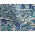 thumbnail image 3 of Ambesonne Paisley Quilted Coverlet 3 Pcs, Inspired Persian, Queen Size, Teal Navy and Tan, 3 of 4