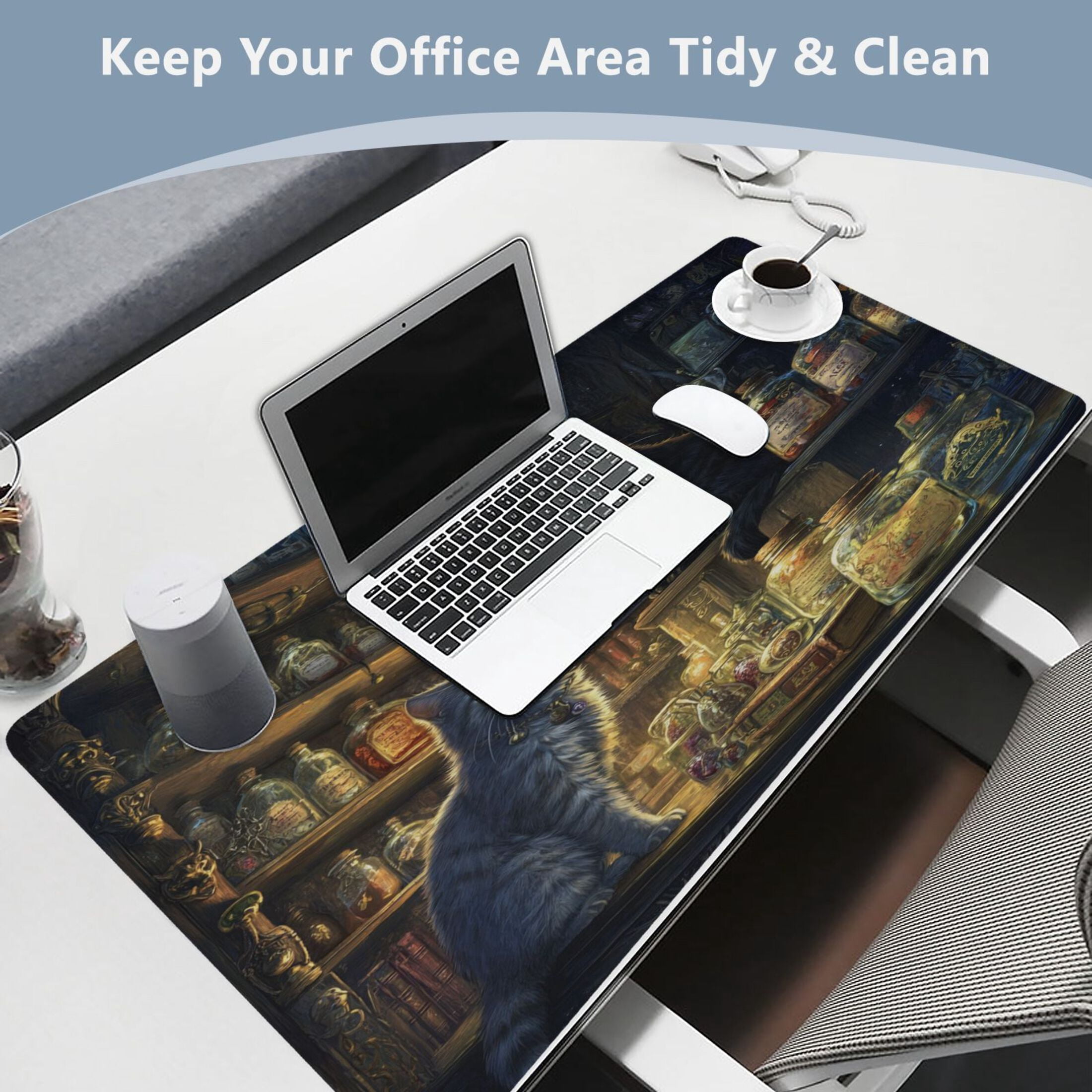 Wobogo Vase Cabinet Gaming Mouse Pad Non-slip Leather Desk Mat Water Resist Keyboard Pad for Gamer Office 23.6×47.2in