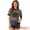 Black Silver, variant on Women's Sheer Mesh Top Contrast Short Sleeve T-Shirt M Pink Rainbow