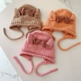 thumbnail image 5 of Cute Elk Antlers Baby Hat Winter Warm Knitted Baby Boy Girl Cap Ear Protection Hats Solid Color Kids Children Cap Beanies bonnet (red), 5 of 7