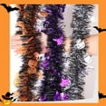 thumbnail image 4 of 9.18ft Halloween Tinsel Garland Black Orange and Purple Shiny Garland Halloween Party Decorations, 4 of 7
