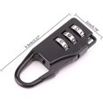 thumbnail image 2 of Black Zinc Alloy Three-Wheel Mini Code Lock Luggage Zipper for Cross Code Set Number for Number Lock Combination Padlocks, 2 of 6