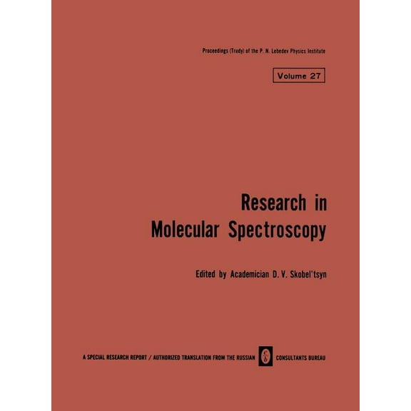Research in Molecular Spectroscopy / Issledovaniya Po Molekulyarnoi Spektroskopii / Иccледо, (Paperback)