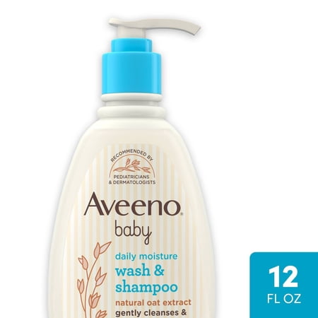 Aveeno Baby Daily Moisture Gentle Body Bath Wash Shampoo - Lightly Scented - 12 fl oz