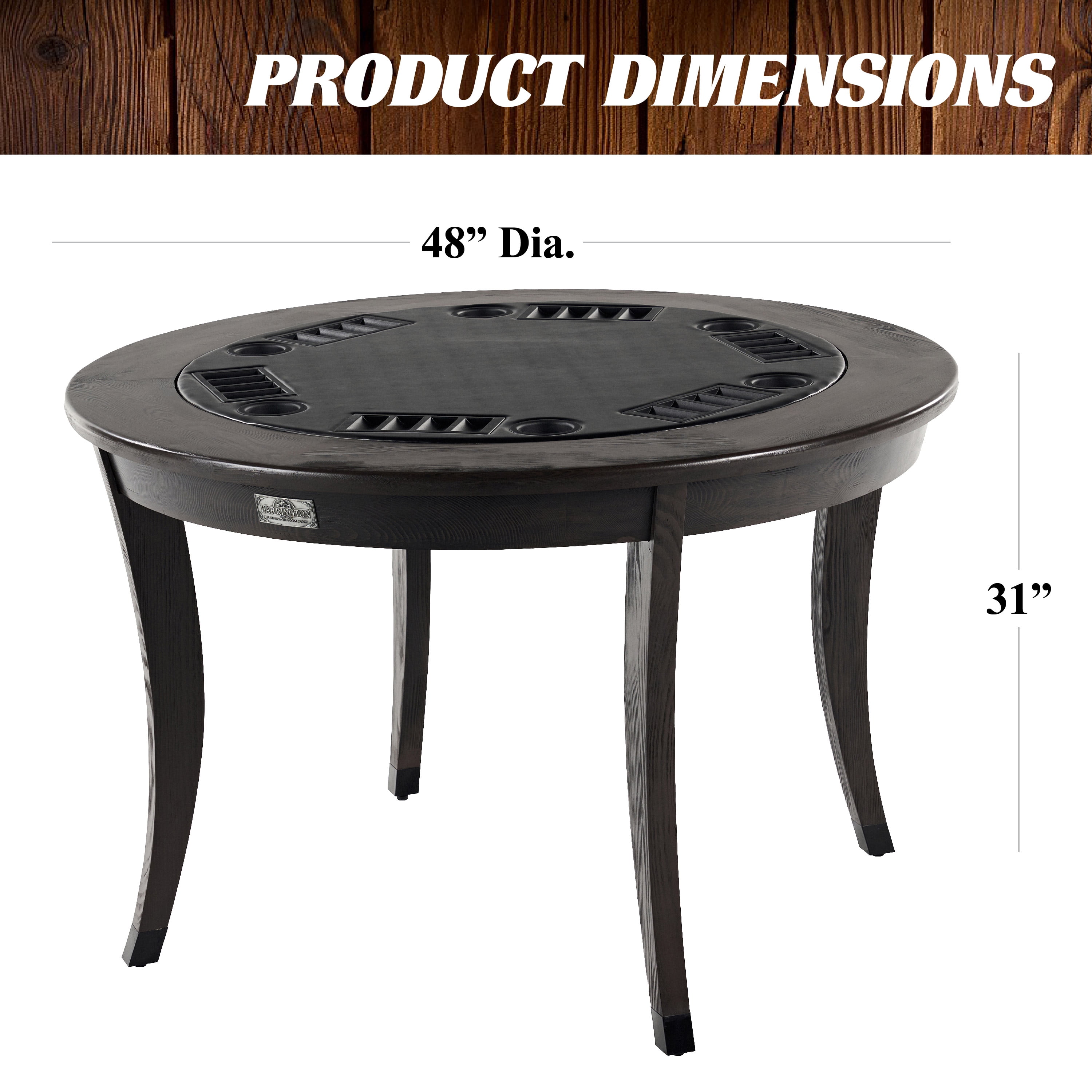 Free Shipping! Barrington Billiards 48-in 2-in-1 Poker