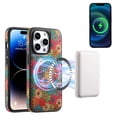 thumbnail image 5 of Dteck Leather Wallet Case for iPhone 15 Pro Max Case with Card Holder 2 in 1 Detachable Back Cover, iPhone 15 Pro Max Magnetic Case Compatible with MagSafe,Blue (Floral), 5 of 6