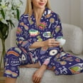 thumbnail image 6 of Pajama Sets for Women 2 Pcs, summer Cute starwberry ice cream Button Down Long Sleeve Sleepwear Lounge PJ Sets, 6 of 6