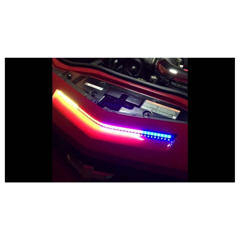 GTinthebox RGB LED Knight Rider Scanner Light Bar – Remote Controlled, 24" Strip For Grille Or Under Hood