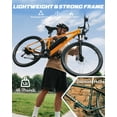 thumbnail image 4 of Racer Electric Bicycle for Adults, 21-Speed Mountain Ebike with 1200W 28MPH Brushless Motor, 48V10.4Ah Removable Battery, 27.5X2.1 Tire Step Over E-MTB, Orange with Fender & Rear Rack, 4 of 5