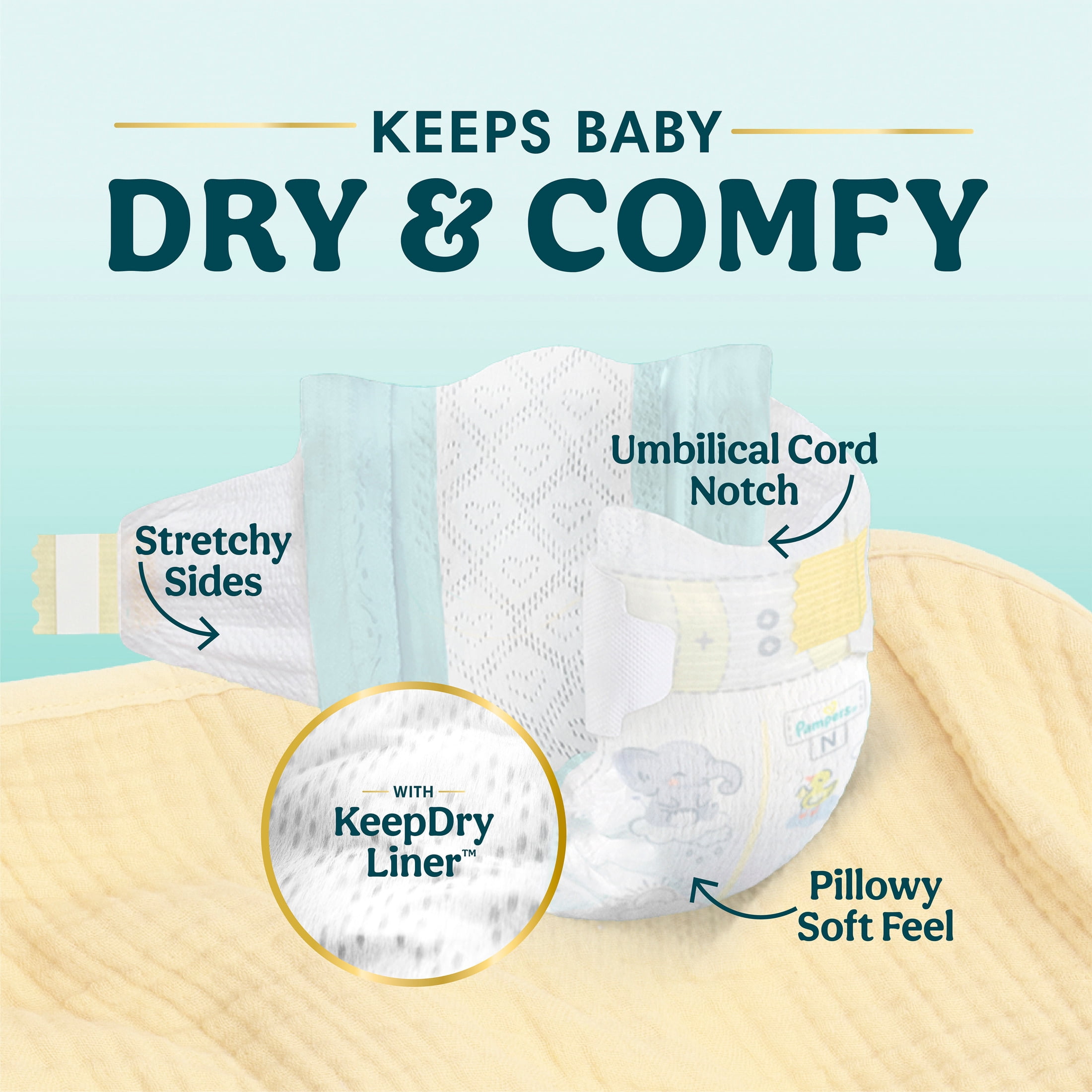 Pampers Swaddlers Fragrance Free Baby Diapers, Preemie, 27 Count (Select for More Options)