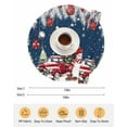 thumbnail image 6 of 13 Inch Round Placemats Set of 4, Navy Blue Christmas Non Slip Heat Insulation PP Table Mats, Xmas Snowman Truck Tree Balls Washable Place Mats for Kitchen Dining Party Table Decor, 6 of 7