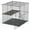 2-tier(4-row), variant on Imountek Large 3 Tier Cat Metal Fence, Detachable Crate Kennel with 2 Ladders Large Cat Cage Indoor for 1-2 Pets, Black