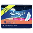 thumbnail image 2 of Always Ultra Thin Overnight Pads with Wings, Unscented, Size 4, 38 Ct, 2 of 13
