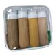 thumbnail image 1 of Botellas de viaje de 90 ml para artículos de tocador, botellas exprimibles de viaje a prueba de fugas, 4 unidades, 1 of 7
