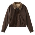 thumbnail image 2 of Chaqueta Vintage para Mujer, ropa de calle suelta, abrigo básico informal a la moda, Tops Chic para Mujer, prendas de vestir exteriores para Mujer, otoño e invierno, nuevo, 2 of 5