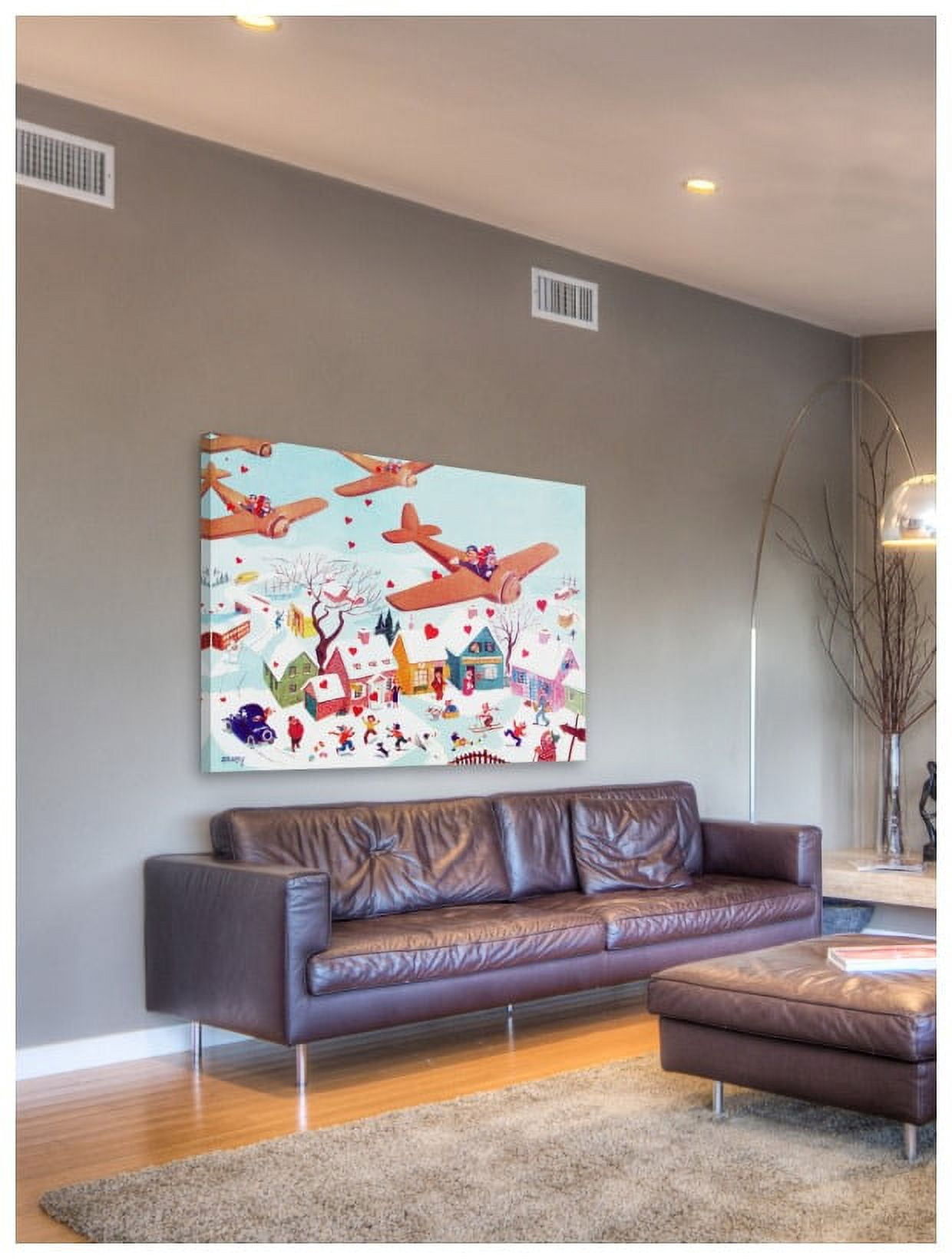 Marmont Hill "Planes and Hearts" by Curtis Painting Print on Canvas