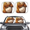 thumbnail image 2 of JUNZAN Cartoon Cheetah With Attitude Pattern Car Windshield Sun Shade | Reflective Sunshade | Foldable 2-Piece Sun Shield Protect Your Car | Fits Sedans, SUVs, Hatchbacks-Small, 2 of 6
