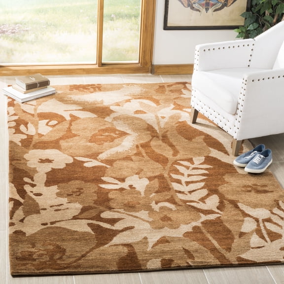 Safavieh Tibetan Julian Floral Wool Area Rug, Brown, 5' x 7'6"