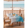 thumbnail image 2 of Outdoor Tablecloth with Umbrella Hole for Patio/Picnic/Party/Camping, Blue Beach Coastal Waterproof Table Cloth Rectangle Table Cover Washable, Summer Nautical Ocean Seaside (60"x 120"), 2 of 8