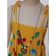 thumbnail image 5 of iEFiEL Rainbow Color Summer Girls Bohemian Dresses Floral Stretchy Beach Suspender Dress Yellow 140, 5 of 7