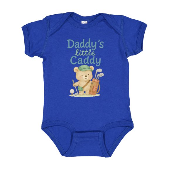 Inktastic Daddy's Little Caddy Bear Golf Theme Boys or Girls Baby Bodysuit