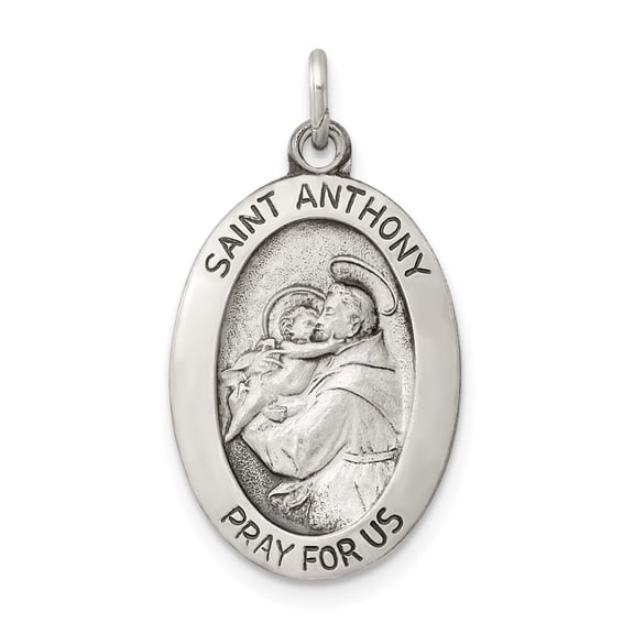 925 Sterling Silver Antiqued Saint Anthony Medal Pendant Fine Jewelry For Women Gifts For Her