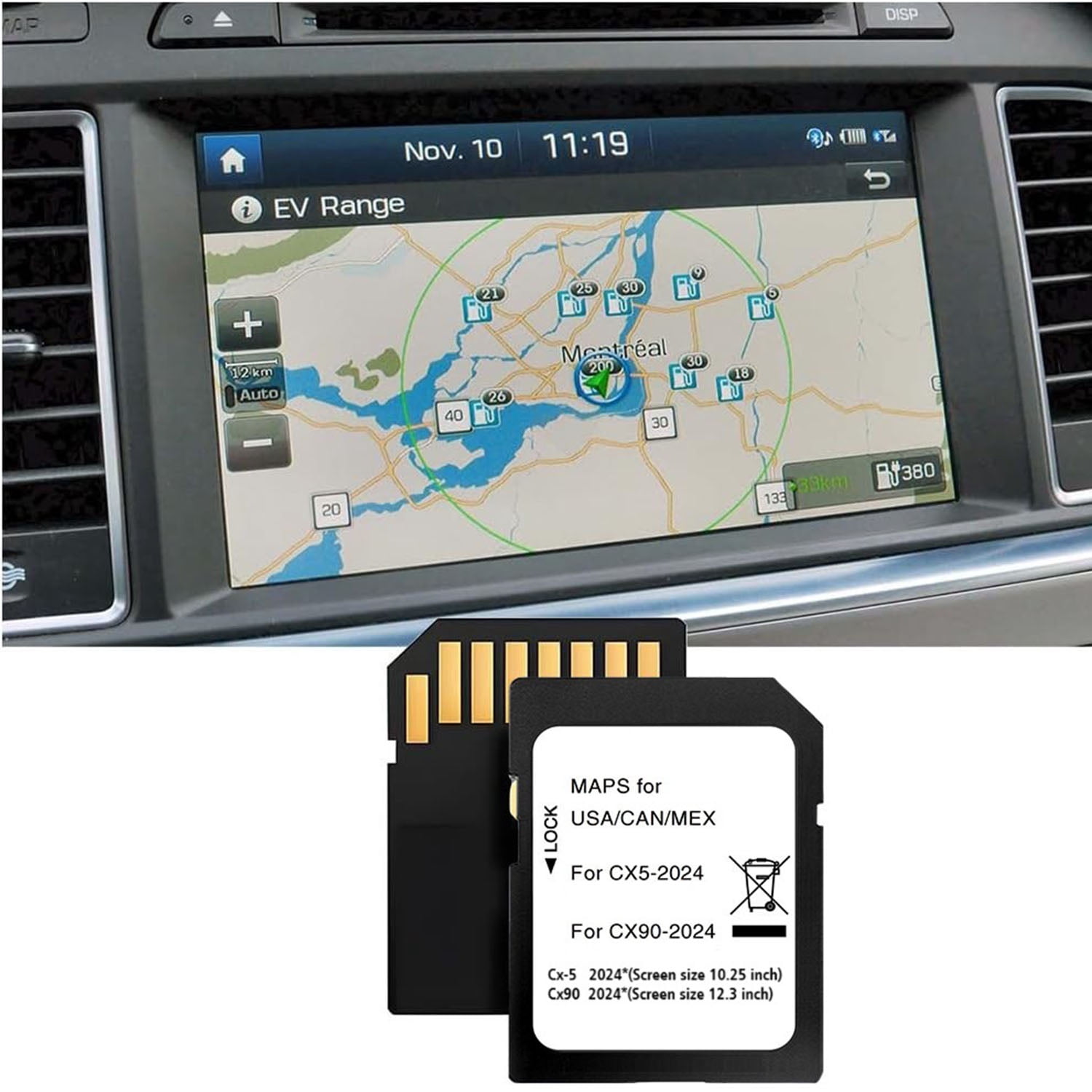 Latest Navigation SD Card Compatible with CX5-2024 CX90-2024, only works for USA/MEX/CAN