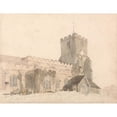 thumbnail image 2 of Thomas Girtin 14x12 Black Ornate Wood Framed Double Matted Museum Art Print Titled: Writtle Church, Essex (ca. 1795), 2 of 5
