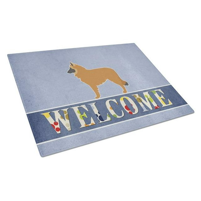 Carolines Treasures BB5565LCB Belgian Shepherd Welcome Glass Cutting Board - Large