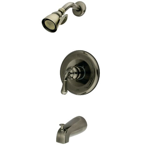 Kingston Brass KB1633T Tub and Shower Faucet Trim Only for KB1633, Black Stainless