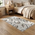 thumbnail image 2 of ODIKA 5'x7' Beige Black Abstract Geometric Design Washable Area Rug Modern Minimalist Pattern with Unique Shapes for Dining Room, Under Table, Home Office, Non-Slip Chair-Friendly, 2 of 7