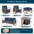 thumbnail image 7 of Unnifurnzi 8 Pieces Patio Furniture Set with Fire Pit Table-All Weather Wicker Outdoor Couch with Outdoor Swivel Chairs Outdoor Patio Furniture Set for Garden Backyard Balcony Poolside-Brown/Blue, 7 of 7