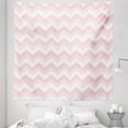thumbnail image 1 of Pink Tapestry, Zigzag Chevron Grunge Pattern in Soft Colors Simplicity Design, Fabric Wall Hanging Decor for Bedroom Living Room Dorm, 5 Sizes, Rose Pale Pink White, by Ambesonne, 1 of 1