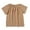 Khaki, variant on REDARER Baby Girls' Cotton Linen Tee - Solid Color Round Neck Summer Comfortable Breathable Toddler Short Sleeve Casual Daily Wear Top,5-6 Years