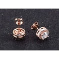 thumbnail image 4 of Feshionn IOBI Diamond CZ Stud Earrings, Rose Gold-Plated, 9 mm, 3.32 ct. t.w, 4 of 12