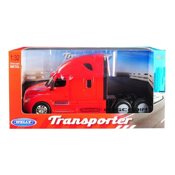 Welly 32695r Freightliner Cascadia Truck Red Transporter 1-32 Diecast Model Car