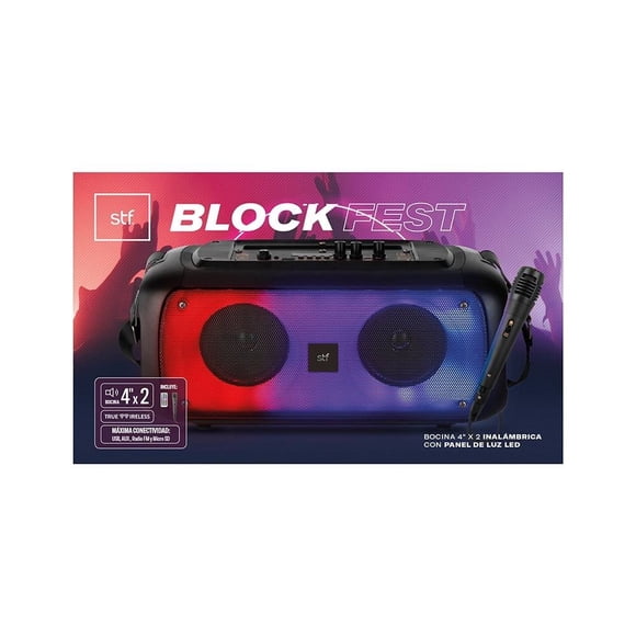 Bocina Inalámbrica STF Block Fest Negra