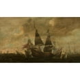 thumbnail image 2 of Aert Anthonisz 14x10 Black Ornate Wood Framed Double Matted Museum Art Print Titled: Sea Battle, 2 of 5