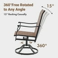 thumbnail image 6 of Outdoor Dining Chairs Set of 2, 360° Swivel Patio Chairs with Textilene Fabric, All-Weather Metal Armchair with Ergonomic Design, Rust-Resistant for Backyard Garden Balcony, 6 of 7