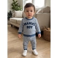 thumbnail image 4 of Loicainy Baby Toddler Boy Fall Clothes Set 6 12 18 24 Month 2T 3T Long Sleeve O Neck Letter Embroidery Striped Sweatshirt Jogger Pants Outfits, 4 of 9