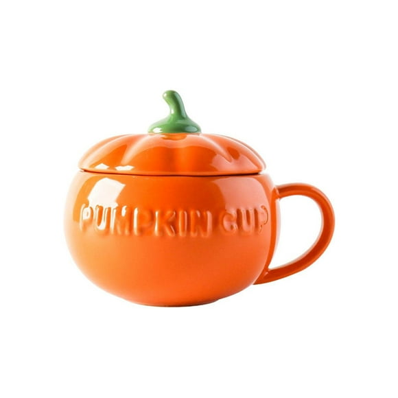 Bearachild Taza de cerámica con forma de calabaza, reemplazo portátil, brillante, apto para microondas, Unisex, té de la leche, taza para sopa, Utensilios de cocina Medio Bearachild HA081440-02
