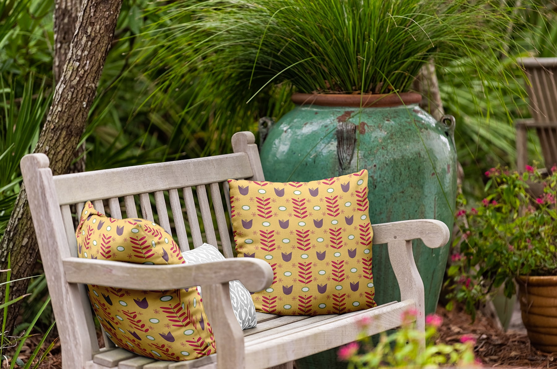 16" x 16" Simply Daisy Spring Garden Indoor/Outdoor Pillow, Daffodil Yellow Qty 1