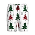 thumbnail image 3 of Picia Buffalo Plaid Christmas Trees Pajama Shorts for Men, Men's Pajama Bottoms, Sleepwear,Short Pajama Pants-, 3 of 9