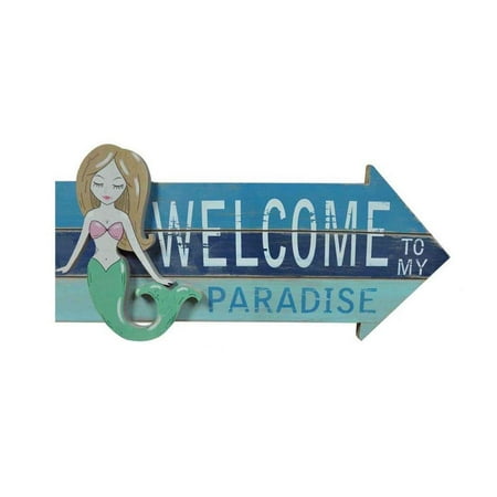 Paradise Plaque - Beachcombers Welcome to My Paradise Plaque - Mermaid Design