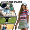 thumbnail image 6 of Garronmavis Golf Shirt Women Quarter Zip Short Sleeve Tennis Shirts Collared Shirts Casual Sports Workout Tops Womens Flag Golf Shirt, Tropical American Flag, Size XS, 6 of 7