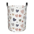 thumbnail image 1 of TEQUAN Waterproof Laundry Hampers, Cute Doodle Style Hearts Pattern Clothes Storage Basket with Handle (S), 1 of 7