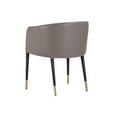 thumbnail image 4 of Maklaine 18.5" Modern Faux Leather and Fabric Dining Armchair in Gray and Black, 4 of 8