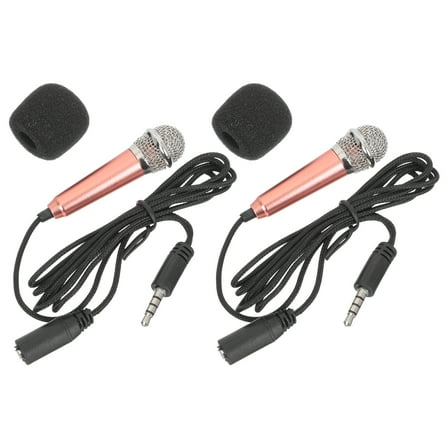 FRCOLOR 2Pcs Mini Microphones Recording Microphones Karaoke Handheld Microphones