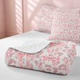 thumbnail image 4 of Erosebridal Pink Leopard Satin Bow Twin Quilt Set for Girls, Girly Cheetah Animal Print Twin Coverlet Set, 2 Pieces 1 Bedspread and 1 Pillowcase, 4 of 7